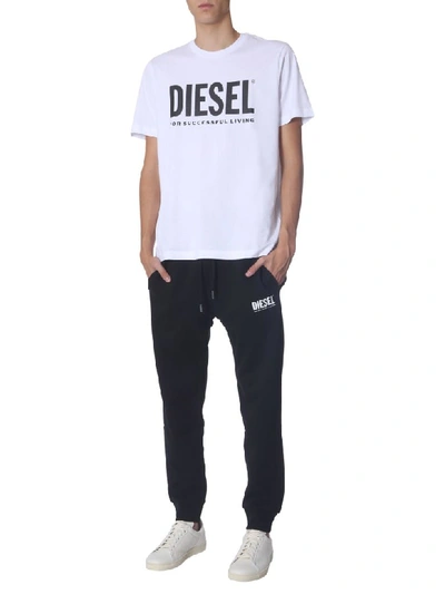 Shop Diesel T-diego-logo T-shirt In Bianco