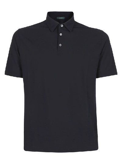 Shop Zanone Classic Polo Shirt In Blu Scuro