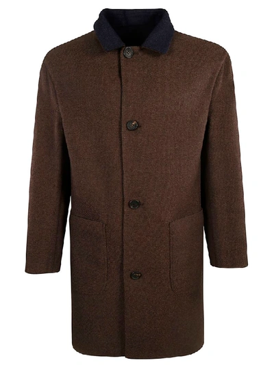 Shop Brunello Cucinelli Reversible Coat In Blue/brown