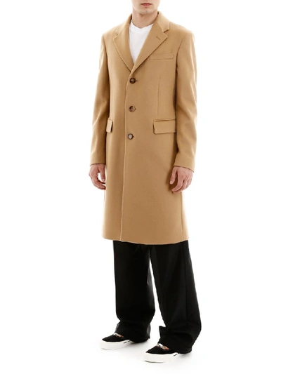 Shop Burberry Tailoring Coat In Camel (beige)