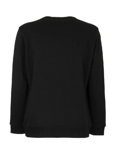 Shop Burberry Logo Print Cotton Sweatshirt In Black