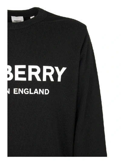 Shop Burberry Logo Print Cotton Sweatshirt In Black