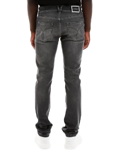 Shop Versace Jeans With Patch In Grigio Medio (grey)