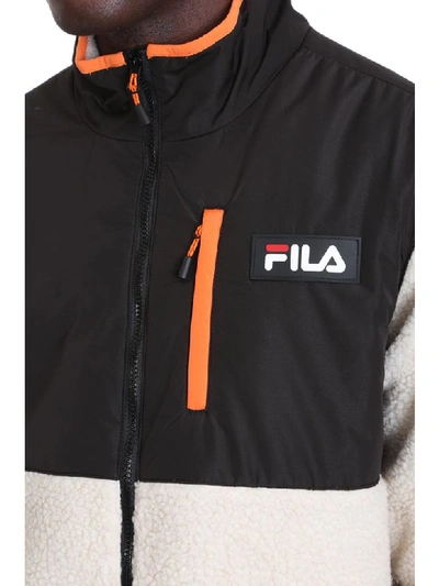 Shop Fila Hadi Fleece Sweatshirt In Black Wool