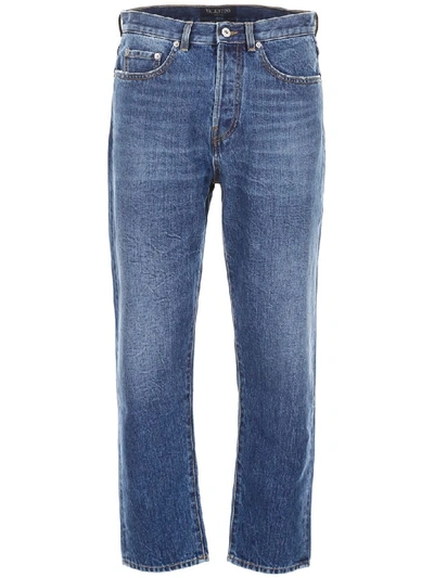 Shop Valentino Basic Jeans In Navy (blue)