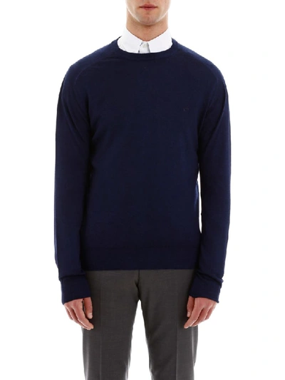 Shop Etro Pullover With Pegaso Embroidery In Blu (blue)