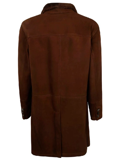 Shop Brunello Cucinelli Three-button Side Pocket Detail Parka In Brown