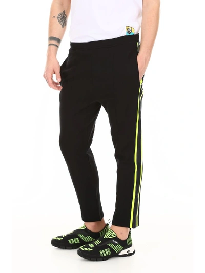 Shop Prada Joggers With Fluo Details In Nero 1 (black)