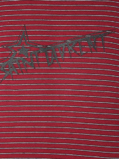Shop Saint Laurent Short Sleeve T-shirt In Bordeaux/nero