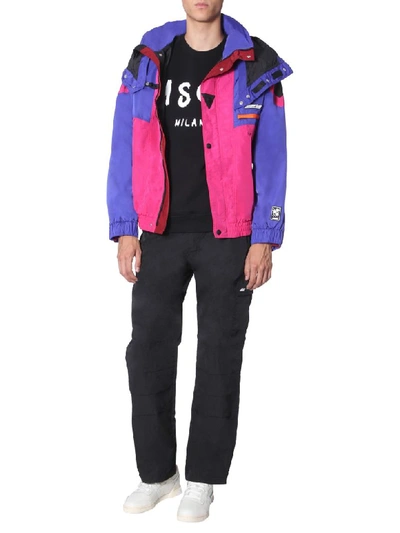 Shop Msgm Hooded Jacket In Fucsia