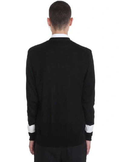 Shop Neil Barrett Cardigan In Black Wool