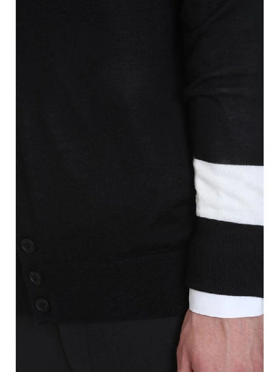 Shop Neil Barrett Cardigan In Black Wool