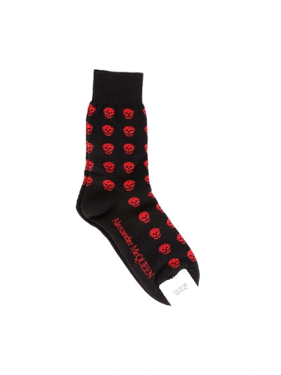 Shop Alexander Mcqueen Socks Short Skull Sport In Red