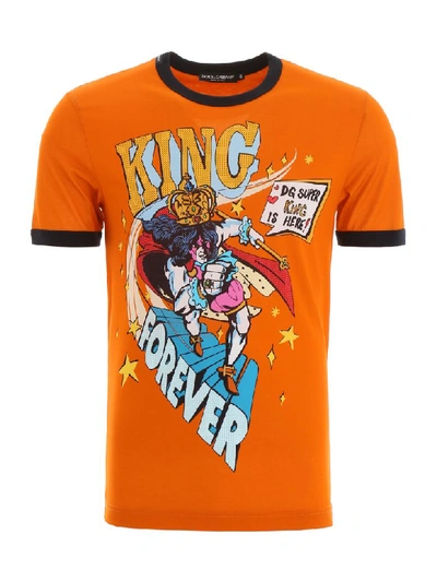 Shop Dolce & Gabbana King Forever T-shirt In King Forever F Aranc (orange)