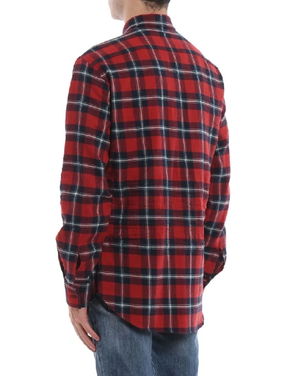 Shop Dsquared2 Check Shirt In F Red/navy/wht