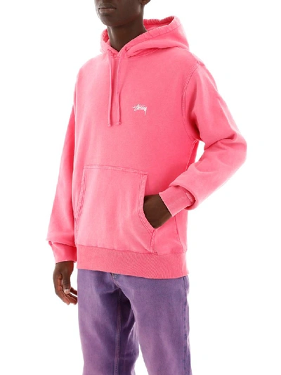 Shop Stussy Hoodie With Logo Embroidery In Pink (pink)