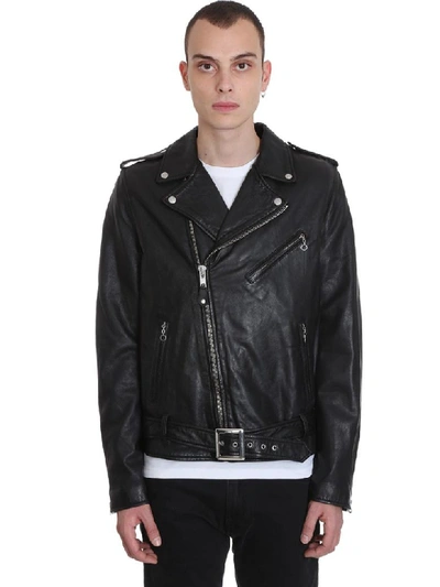 Schott Lc1150 Biker Jacket In Black Leather In Black