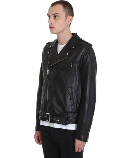 Schott Lc1150 Biker Jacket In Black Leather In Black