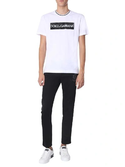 Shop Dolce & Gabbana Round Neck T-shirt In Bianco
