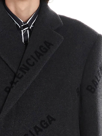 Shop Balenciaga Coat In Grey