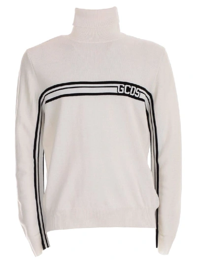 Shop Gcds Sweater L/s Turtle Neck In White