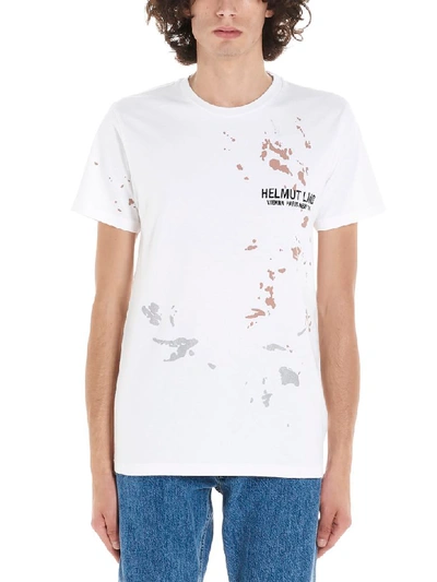 Shop Helmut Lang Splattered T-shirt In White