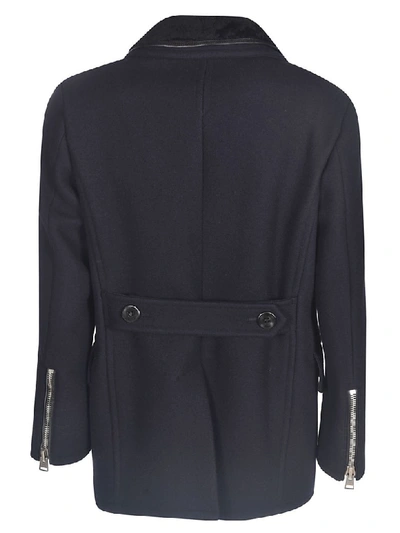 Shop Tom Ford Double Breasted Coat In Black