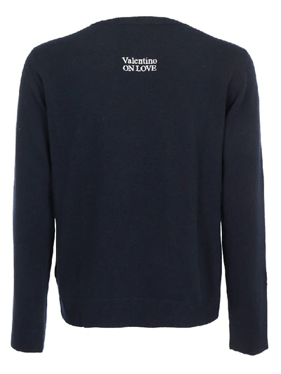 Shop Valentino Sweater In Navy/space Land