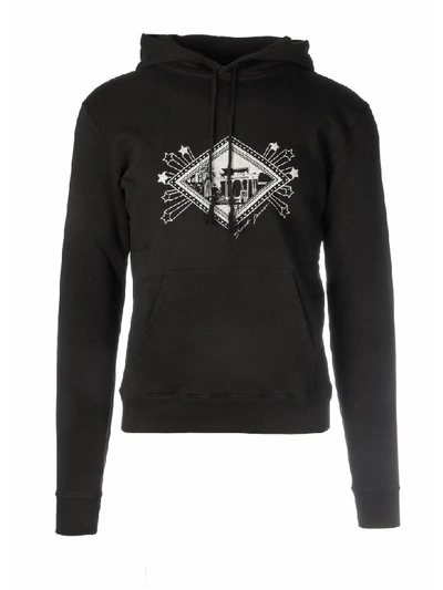 Shop Saint Laurent Hoodie Classic In Noir Naturel