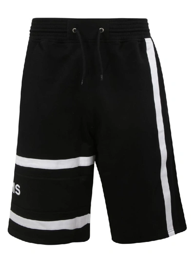 Shop Givenchy Woven Logo Shorts In Black/white