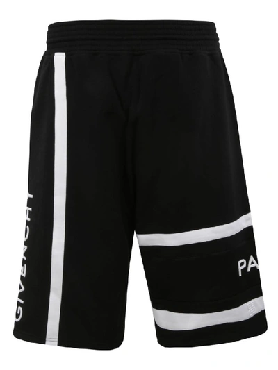 Shop Givenchy Woven Logo Shorts In Black/white