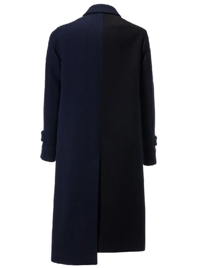 Shop Loewe Asymmetric Coat In Navy Blue