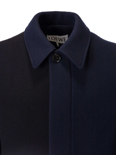 Shop Loewe Asymmetric Coat In Navy Blue