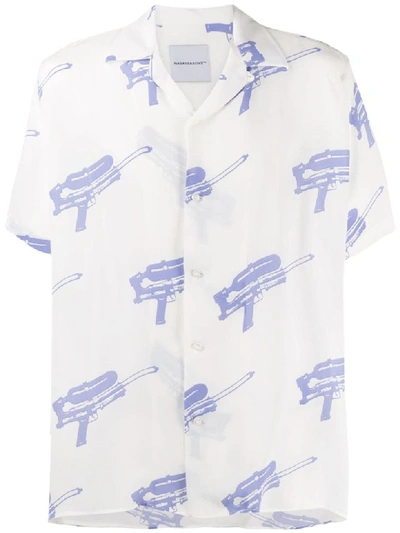 Shop Nasaseasons All-over Print Shirt In Whgite Blue
