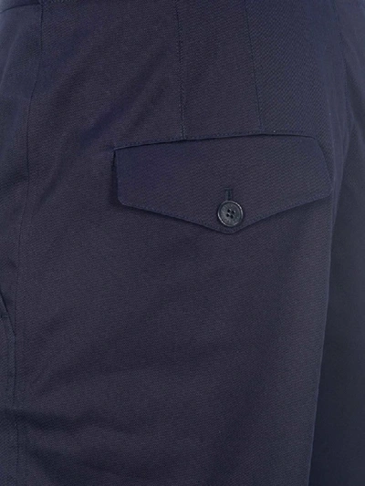 Shop Neil Barrett Cropped Trousers In Navy