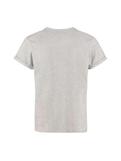 Shop Maison Labiche Embroidered Cotton T-shirt In Grey
