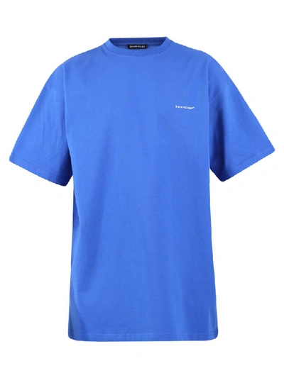 Shop Balenciaga Branded T-shirt In Blue