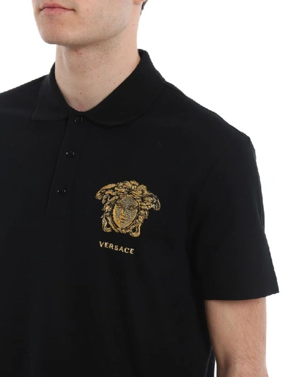 Shop Versace Polo T-shirt In Nero