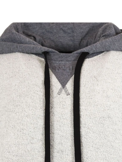 Shop N°21 Grey Cotton Reversed Hooded Sweatshirt In Grigio