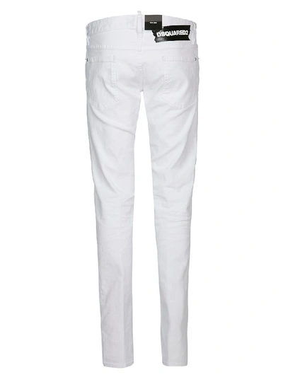 Shop Dsquared2 Stretch Low Rise Trousers In White