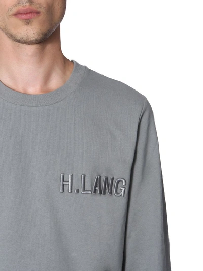 Shop Helmut Lang Crew Neck Sweatshirt In Grigio
