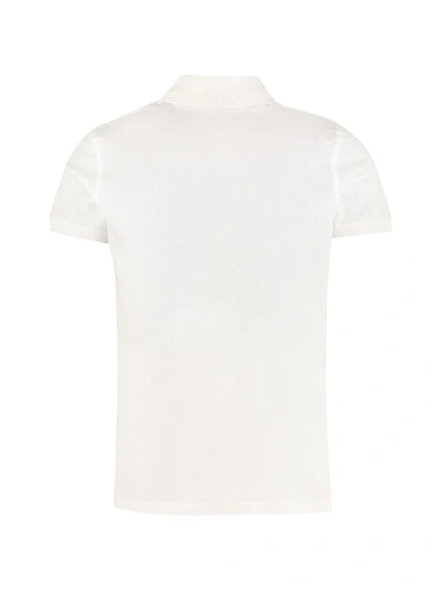 Shop Saint Laurent Short-sleeved Cotton Pique Polo Shirt In White