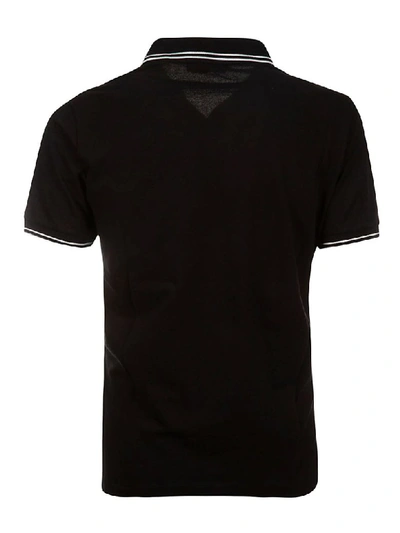 Shop Stone Island Logo Patched Polo Shirt In Black