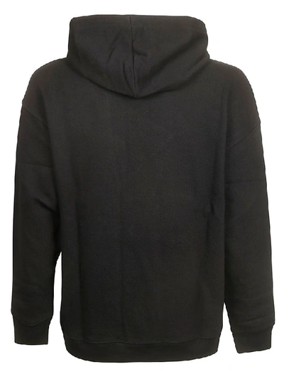 Shop Givenchy Logo Print Hoodie In Black