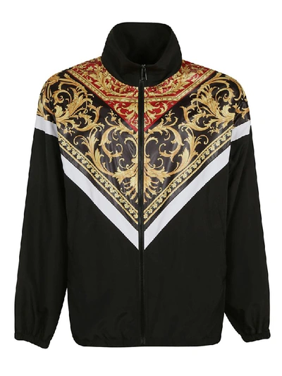 Shop Versace Patterned Jacket In Black/red