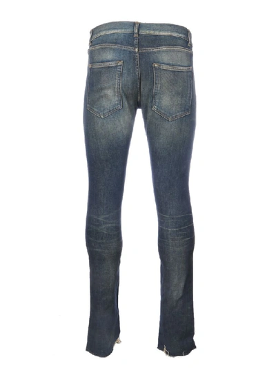 Shop Saint Laurent Skinny 5 Pockets Low In Blue Moon