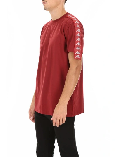 Shop Kappa T-shirt With Logo Band In Red Dk (red)