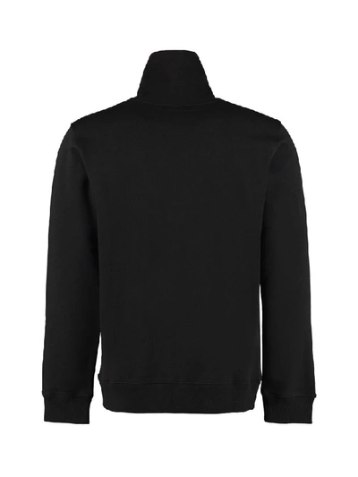 Shop Kenzo Tiger Mountain Full Zip Cotton Hoodie In Black