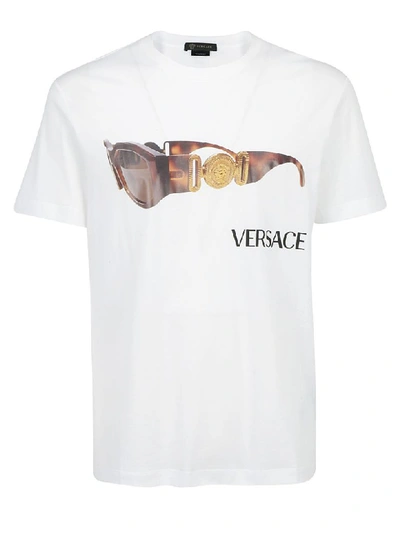 Shop Versace T-shirt In Bianco Ottico