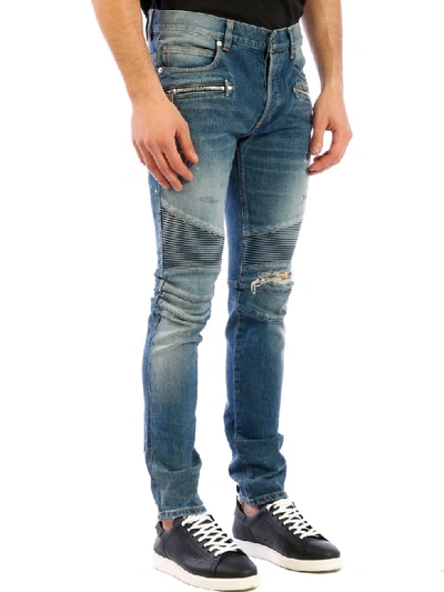 Shop Balmain Jeans In Light Denim In Light Blue